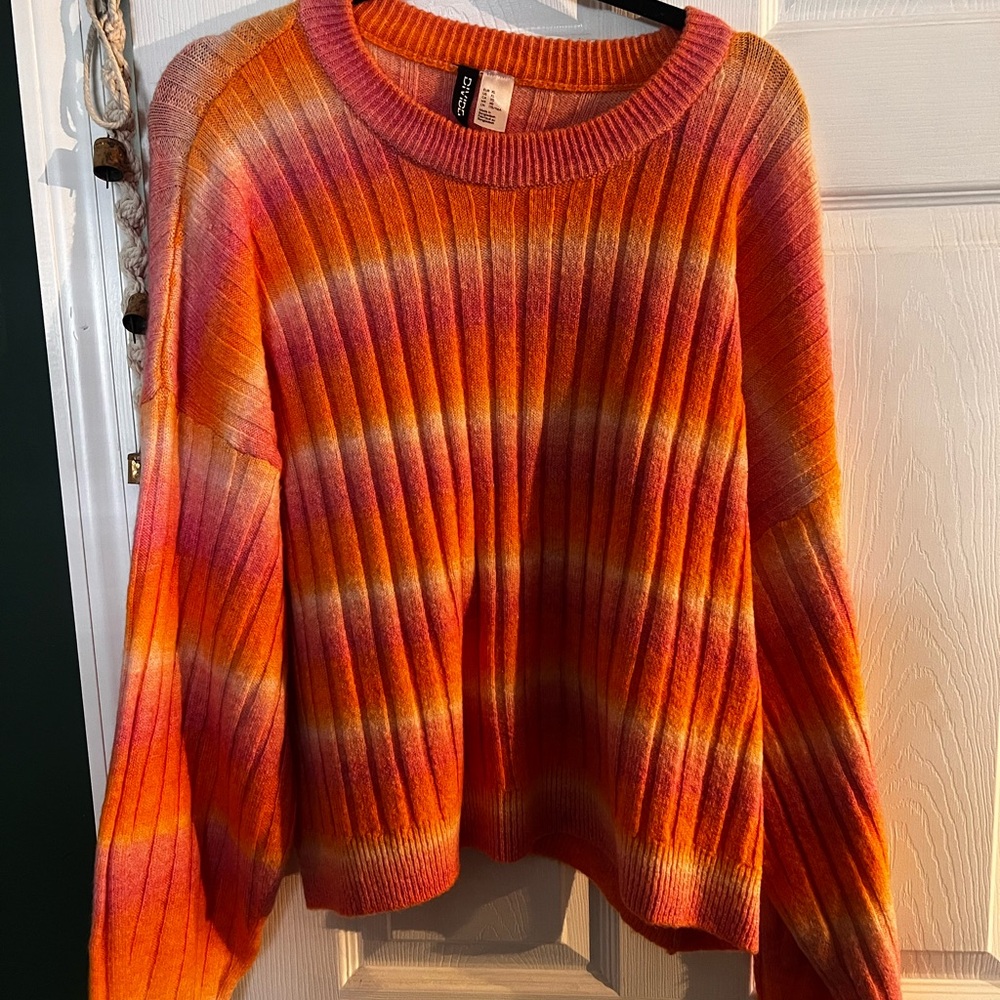 Chic Orange and Pink Sweater